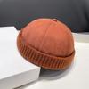 Solid Color Hip-hop Hat Adjustable Melon Skin Caps Casual Brimless Hat  Autumn Winter
