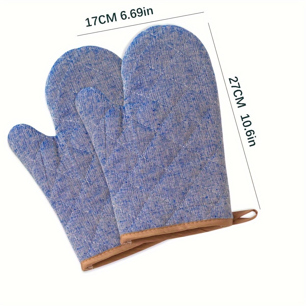 

2 шт. Премиальные утолщенные джинсовые прихватки с лиственным узором - Термостойкие, Нескользящие, Удобный захват, Кухонные перчатки для выпечки, приготовления пищи и использования в микроволновой печи