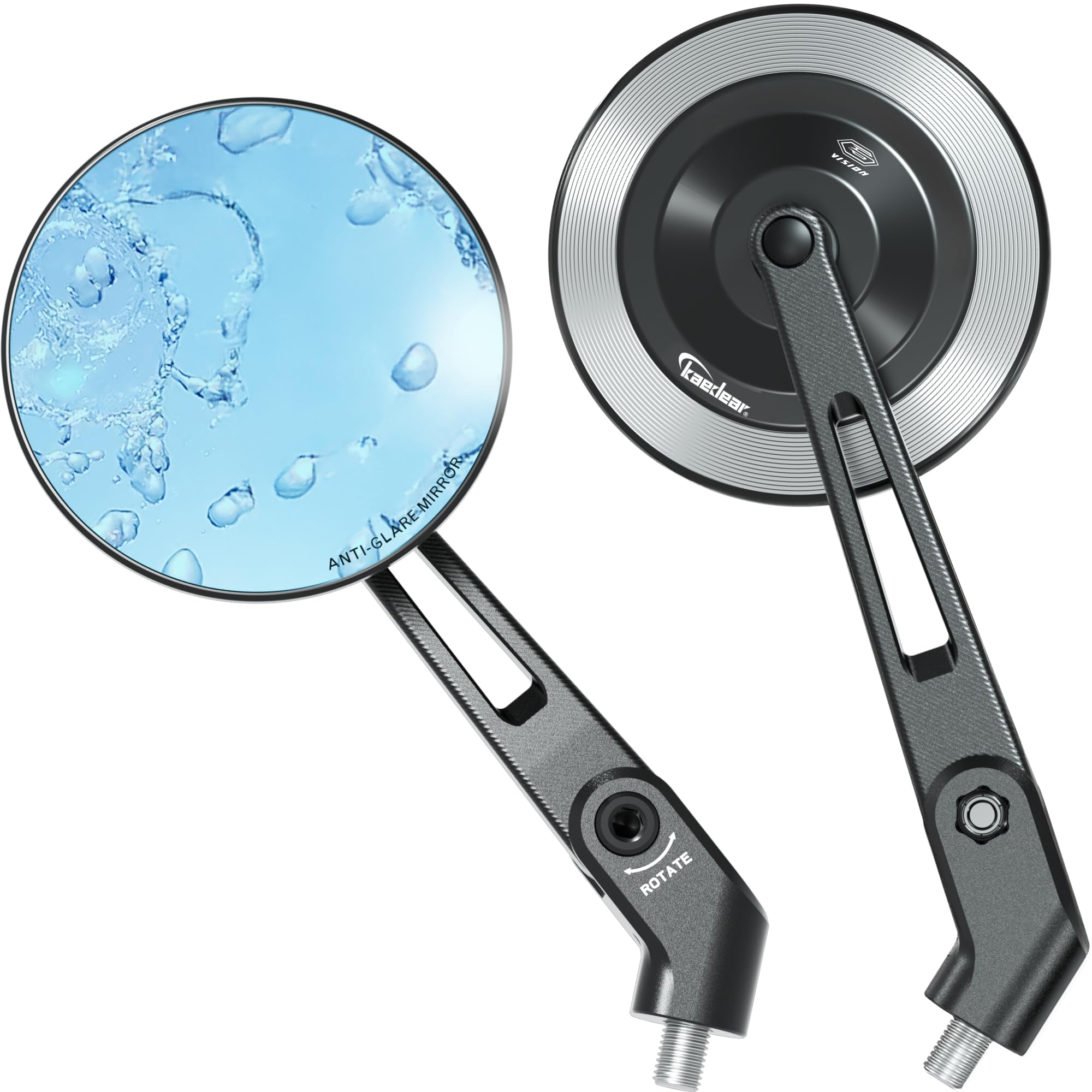 

Мотоциклетные зеркала Kaedear, Складные, 10 мм/8 мм, Комплект левое и правое, Универсальные, Синие линзы, Алюминиевый сплав, Соответствуют техосмотру, Черное анодирование,