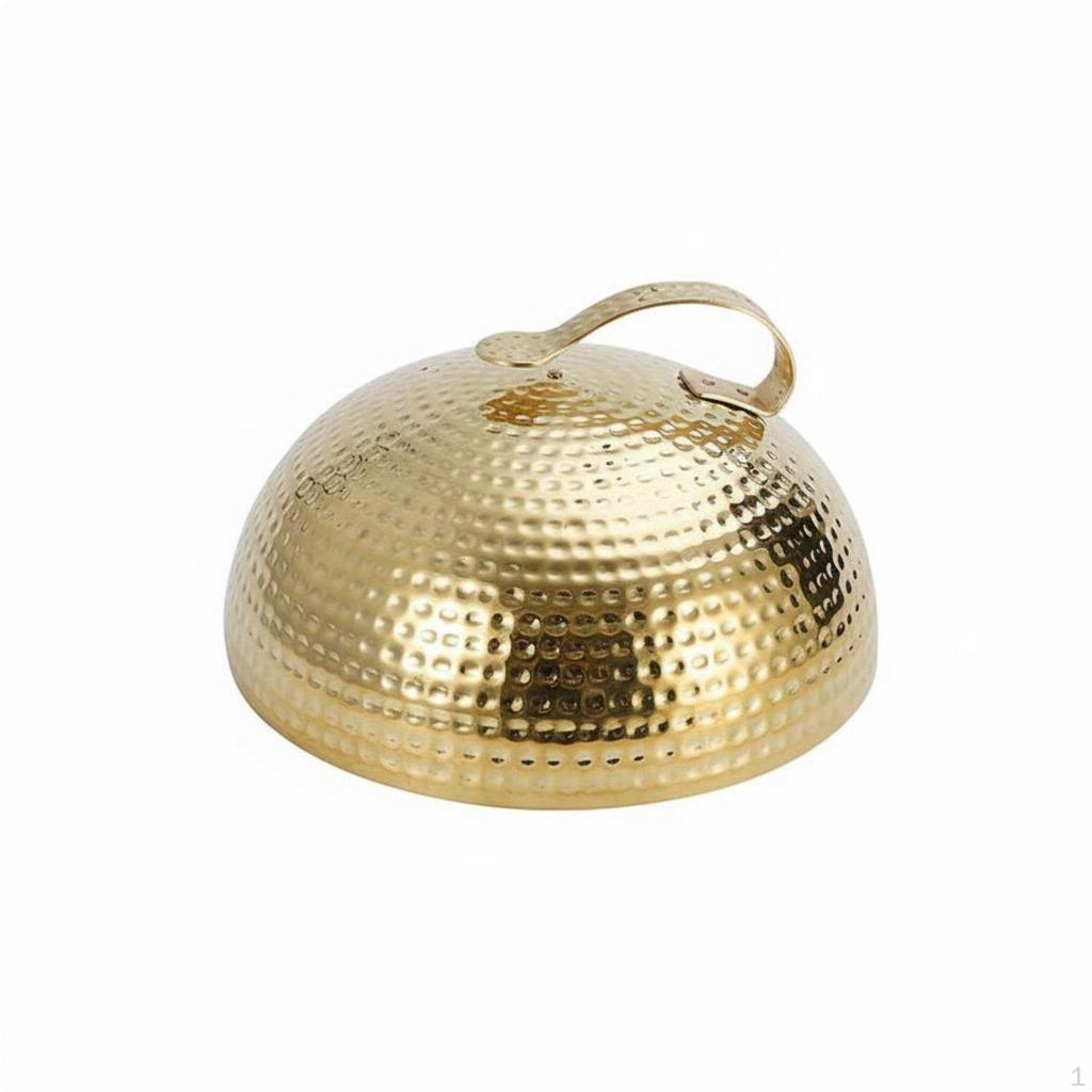 Teppanyaki Grill Lid Japanese Style Hammered Dome Cover HeatResistant Handle Stainless Steel Food