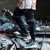 Li Ning Badfive Sports Basketball Series Jianghu Hero Patchwork Cuffed Loose Sports Pants Men Pants Black AKXQ561-1