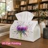 1pc, 2D Flat Printing, Tissue Box with Colorful Watercolor Floral Patterns, Durable Decoration Storage for Kitchen, Living Room, Bedroom, And Car Desk