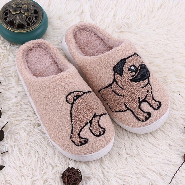 

Autumn/Winter Women s Plush Cartoon Slippers - Fleece-Lined, Thickened Cute Cow & Cat Design 36-37