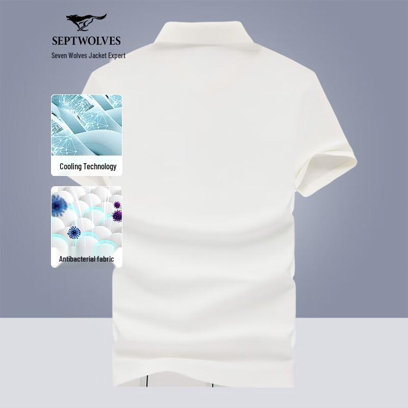 Septwolves Men s Business Casual Striped Polo Shirt XXL