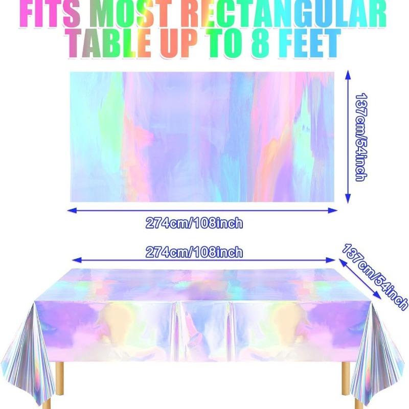 Tablecloth For Table Nappe De Table Tablecloth Birthday Iridesnt Disco Party Decor Shiny Laser Holographic Disposable Covers