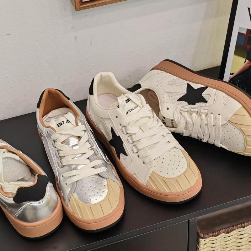 Scarpa versatile stringata in pizzo, stile retrò, con fondo piatto, testa in gomma lucida, leggera