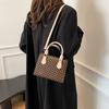 New Retro Texture Casual Simple Plaid Fashion Shoulder Crossbody Portable Small Square Bag Woman
