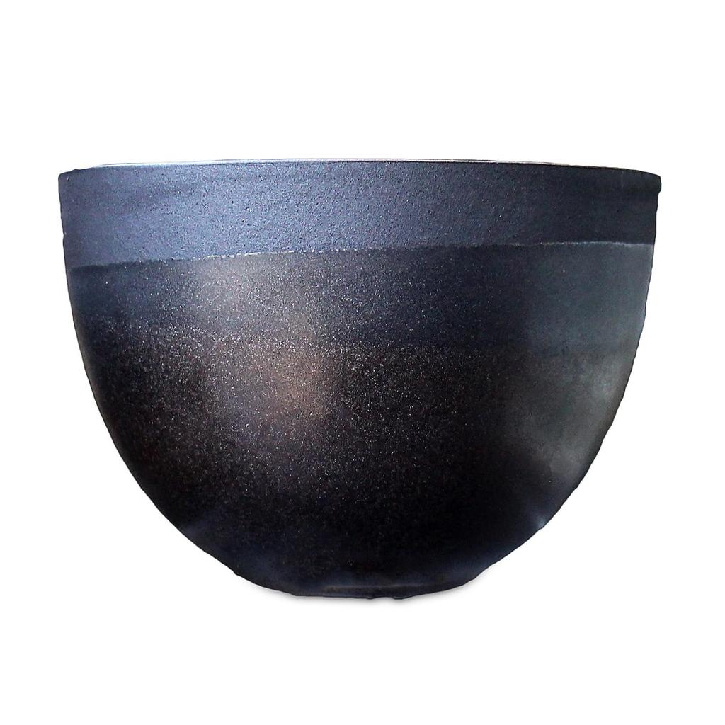 Umekichi Bonsai 4 Round Bonsai Matte Gold and Shigaraki Suitable for Tuberous Approximately Supplies, No. Pot, Black, Ware, Wildflowers, Houseplants,