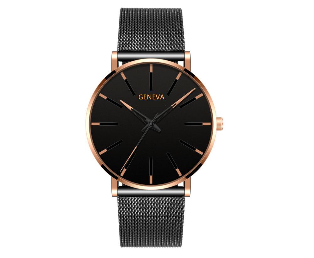 Fashion Blue Needle Men'S Watch Men'S Watch Quartz Watch Mesh Belt