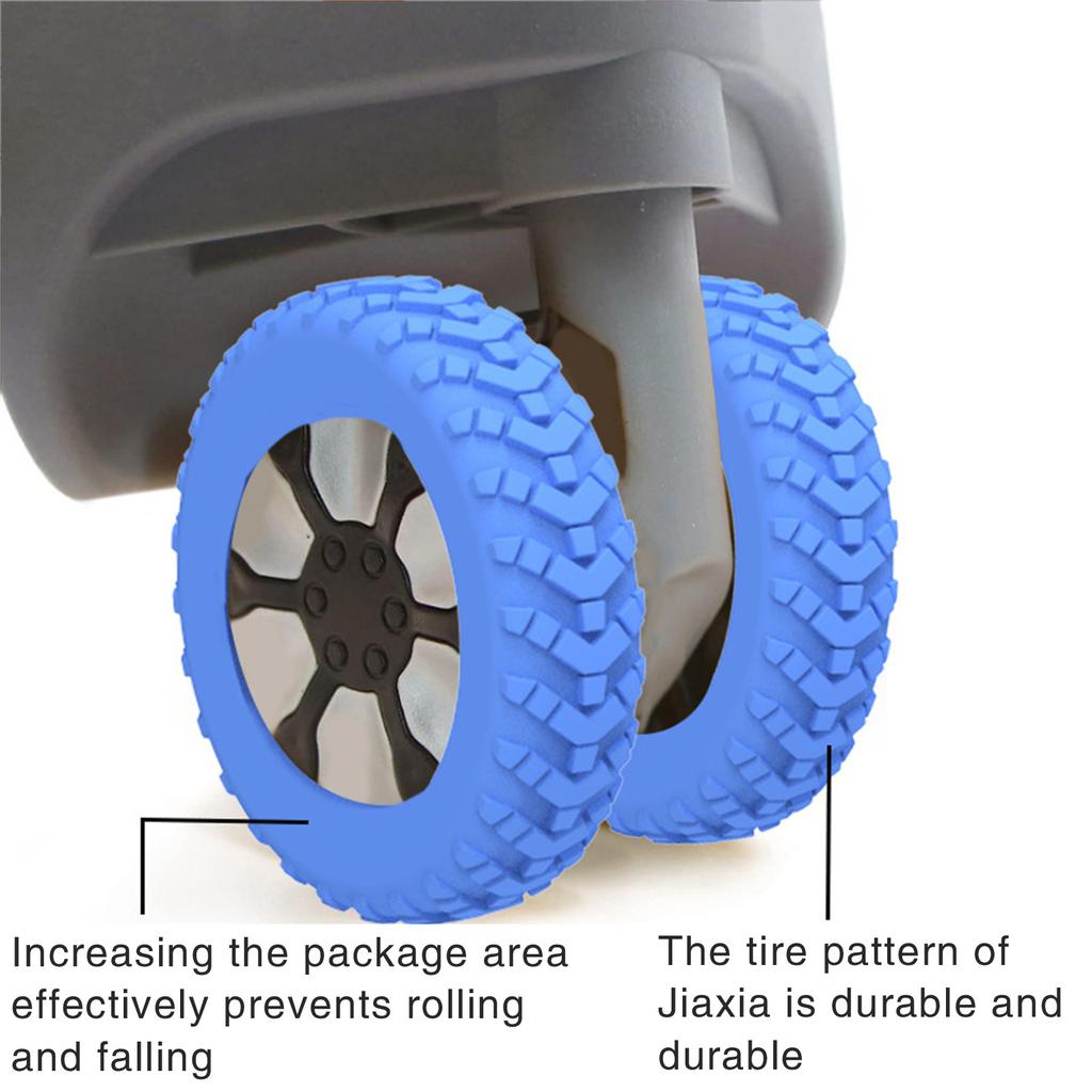 8PCS Silicone Luggage Wheel Protectors Protect Your Suitcase and Reduce Rolling Noise