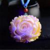 Women's White Flower Amber Pendant: Second Gen Peony, Rose & Beeswax Design In Yellow