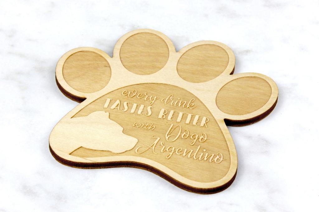 Dogo Argentino - Mug coaster, engraved coaster with dog, gift for dog lover by Art-Dog brand