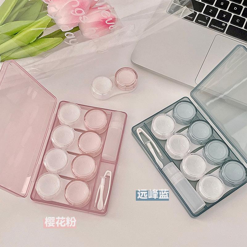Contact Lens Case Portable Multi Pair Set Contact Lens Storage And Care Box Ins Transparent Storage Box Contact Lens Box