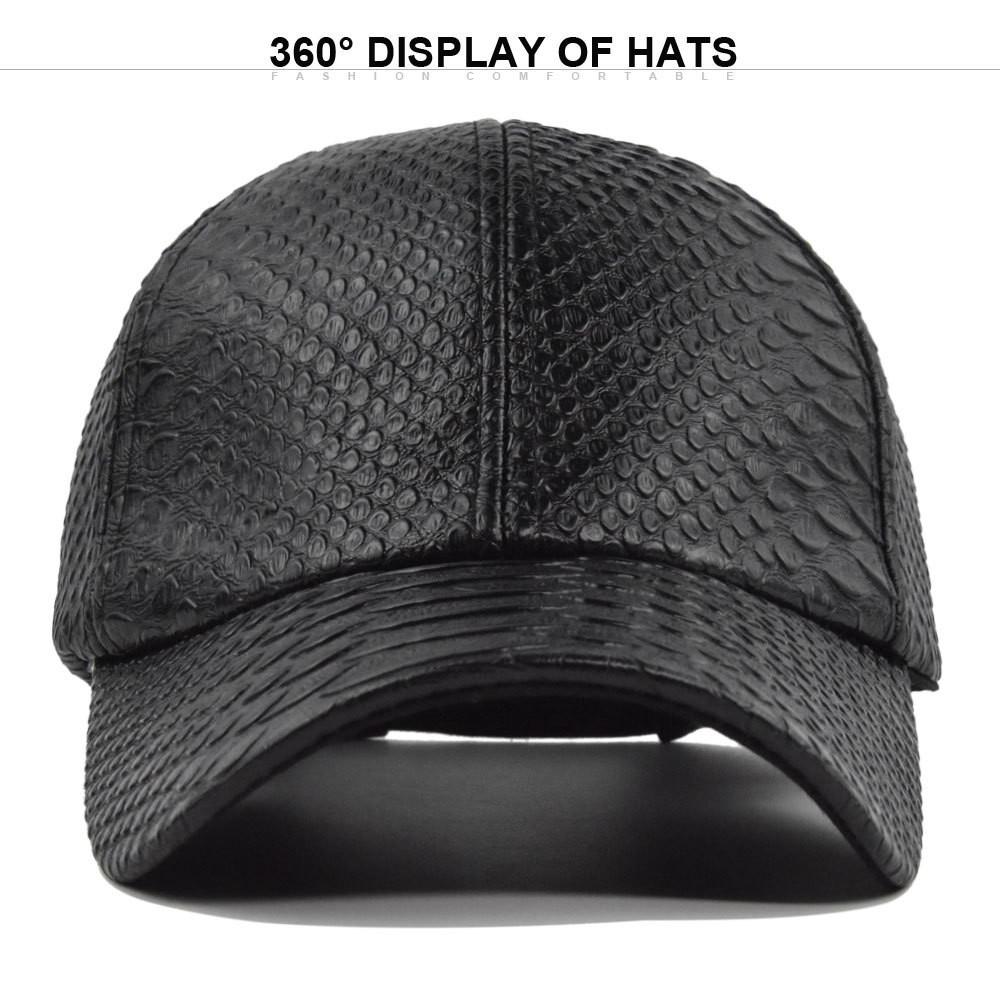 Cl740-3 Brown Faux Alligator Leather Baseball Cap Elegant Casual Sun Hat Breathable