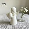 PLA Angel Decoration Mini Love Heart Figurine, 3D Printed White Statue, Modern Decor for Mother's Day, Valentine's Christmas Gift Statue