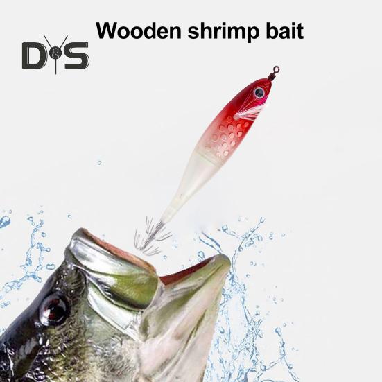 12CM/10G Luminous Shrimp Bait with Squid Jig Hook Realistic Bionic Artificial Lure Saltwater Freshwater Bass Walleye Trout Fishing Accessories