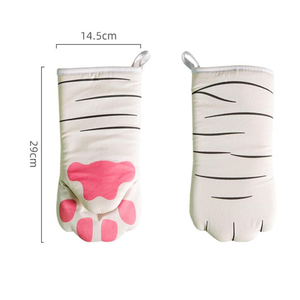 With Lanyard Microwave Oven Gloves Cat Shaped Thickened Comfortable Breathable Kitchen Supplies for Household Pastry Grilling