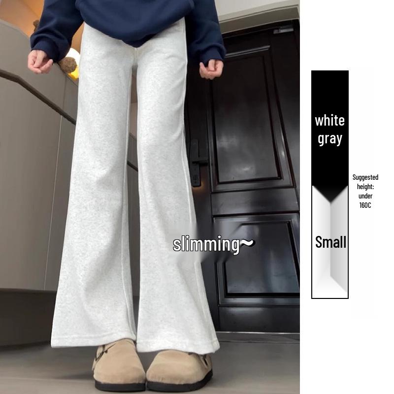 Damskie spodnie dresowe micro-flare z wysokim stanem dla niskich kobiet - Wyszczuplające, casualowe, długość 145 cm, spodnie wiosenno-jesienne.