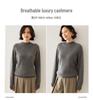 Women's Classic Cashmere Sweater - Autumn/Winter Style, Seven-Stitch Half-High Collar, Regular Shoulder, Long Sleeve, Solid Color, Commuter-Friendly.