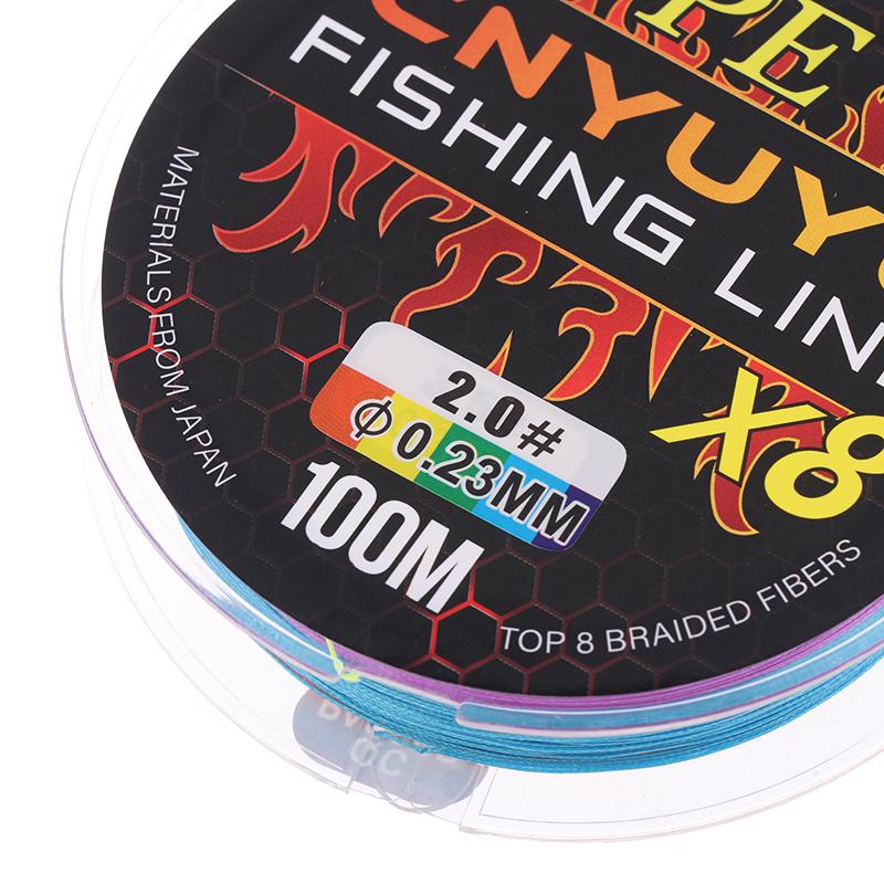 X8 Fili Intrecciati Linea da Pesca in PE 100M Linee Intrecciate Resistenti all'Abrasione Alte Prestazioni Linea da Pesca in PE Forte e Liscia
