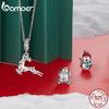 BAMOER Solidne Srebro Próby 925 Koralik Charms z Serii Świątecznej Pasujący do Oryginalnej Bransoletki DIY Bamoer Charms do Tworzenia Biżuterii Prezent Świąteczny