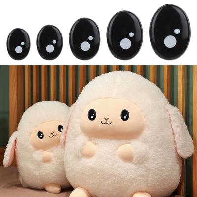 7-12mm Black Plastic Oval Safety Eyes For White Bear Doll Animal Puppet Crafts Children Kids DIY Toys Plush Doll Accessories