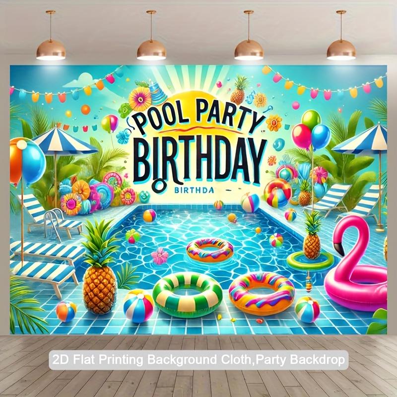Summer Ocean Beach Palm Tree Flamingo Backgroundindoor Outdoor Courtyard Decorationsofa Bedside Background Pool Party Decoration