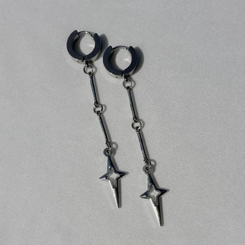 Jun'an Gothic Punk Minimalist Silver Star Earrings
