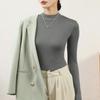 Plus-size Women's Turtleneck Pullover Long Sleeves Slim Fit Simple Basic Solid Color Top Bottoming Shirt Female Knitted Base Shirt
