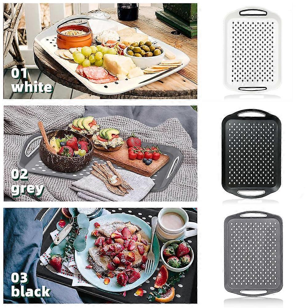 .Dishwasher Safe Serving Tray - Anti-Slip Grip Surface, Heat Resistant, Non-Slip Bottom for Secure Use