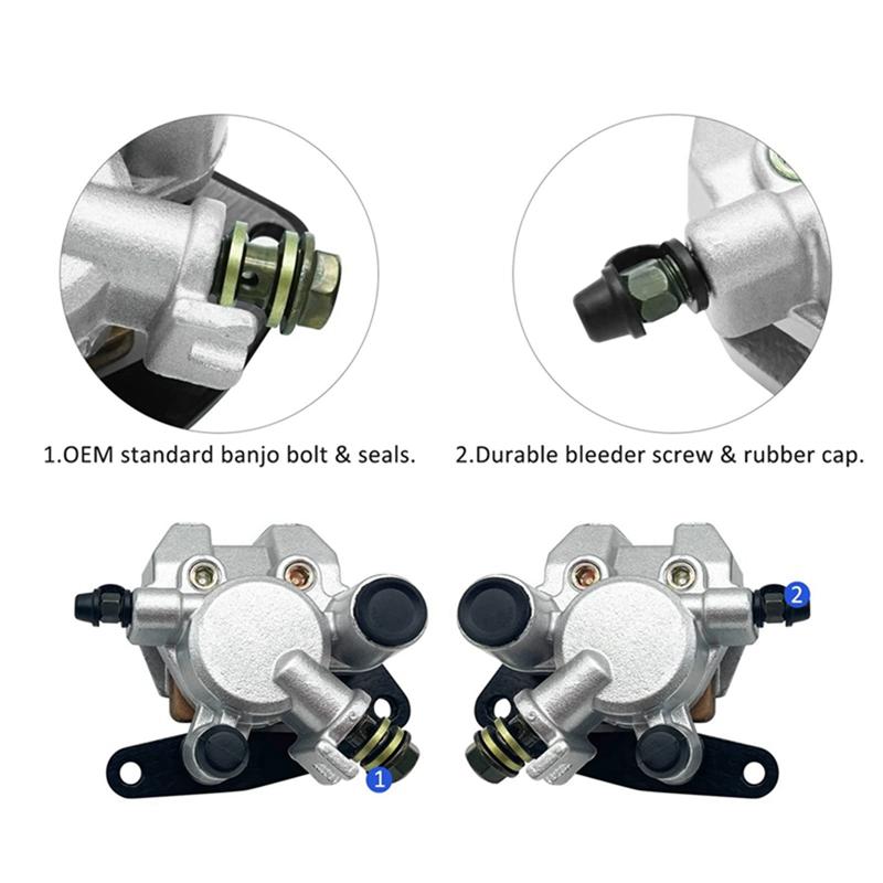 Front Left Right Brake Calipers For Yamaha Banshee Big Bear Grizzly Kodiak Raptor 3GD-2580T-01-00 3GD-2580U-01-00 Parts-A87Q
