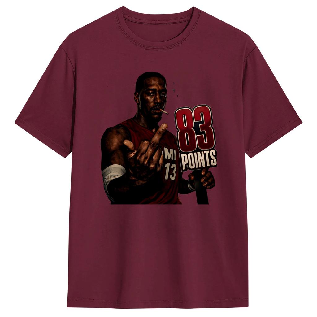Bam Adebayo 83 Punkte T-Shirt Unisex Neuheit 100% Baumwolle T-Shirt Rundhals Kurzarm T-Shirts Große Größen Kleidung