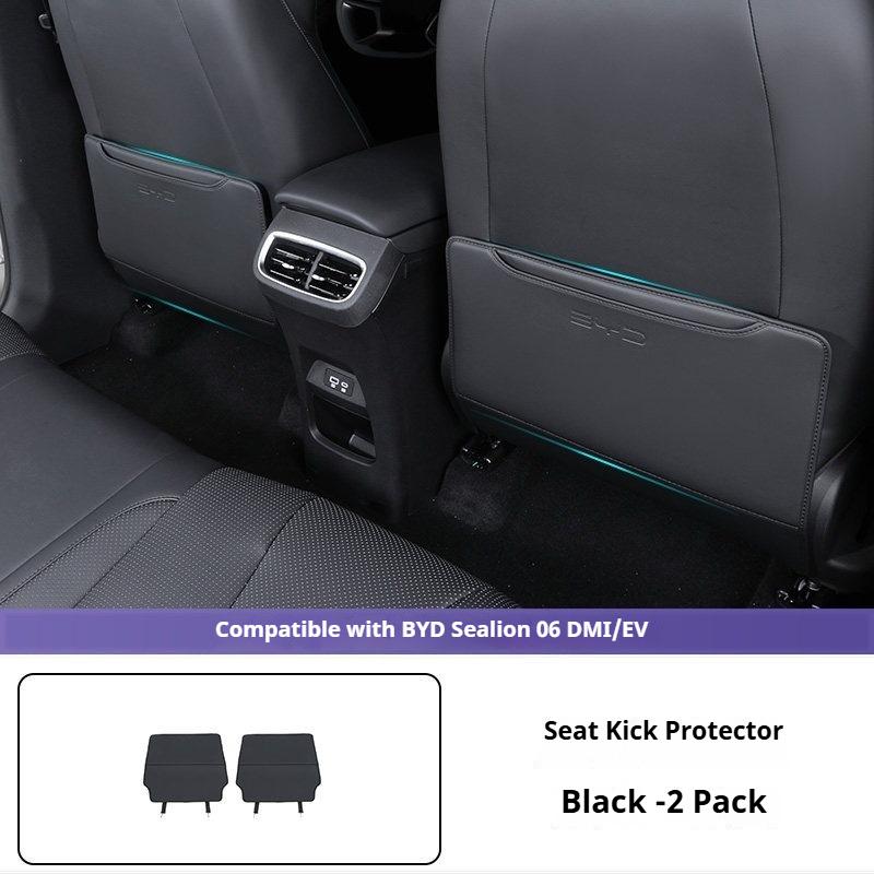 For BYD Sealion 06 EV DMI Seat Back Kick Pad Leather Armrest Storage Box Anti Scratch Protector Semi-Wrapped Car Accessories