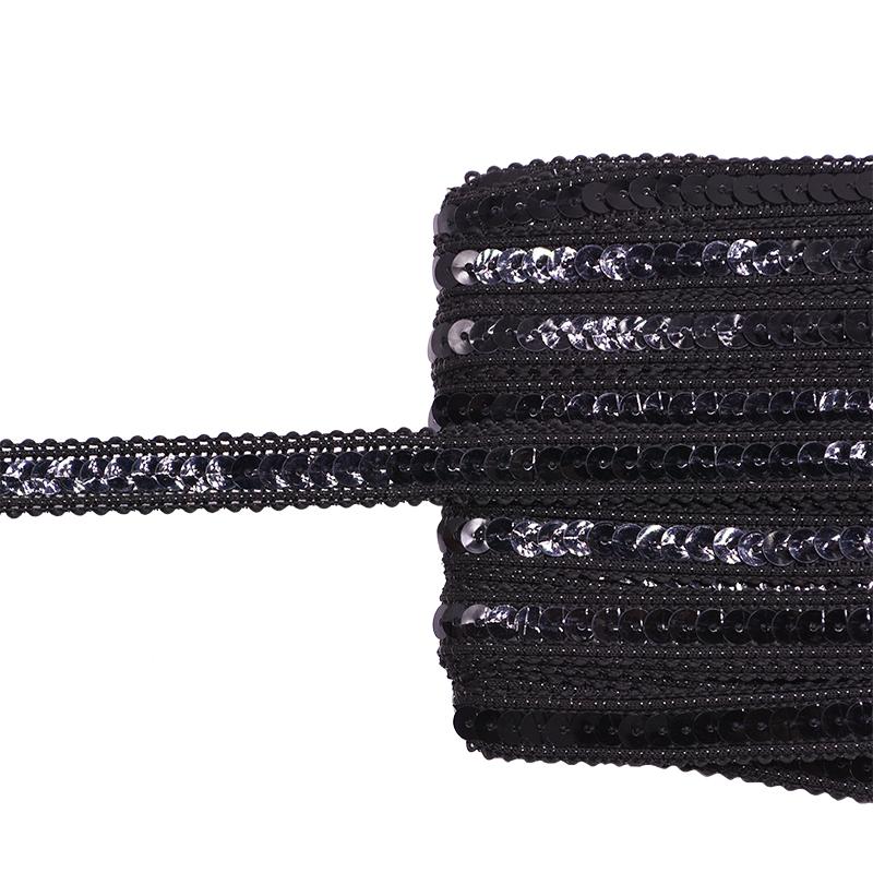 5m 12mm Shiny Sequin Ribbon Lace Trim Fabric for Dress Clothes Handmade DIY Crafts Lace Ribbon Fabric Garments Sewing Supplies