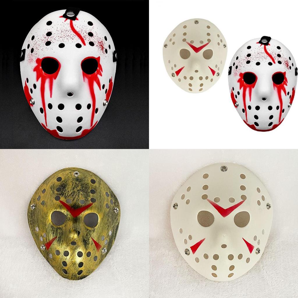 Jason Mask With Blood Effect For Halloween Cosplay Scary Horror Props In Multiple Colors