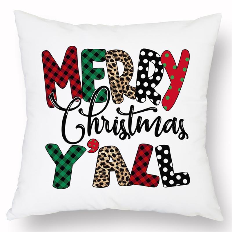 Νέα Χριστουγεννιάτικη Λινή Τυπωμένη Μαξιλαροθήκη Σπίτι Καναπές Σαλόνι Διακοπές Ανθεκτικό στη Βρωμιά Μαξιλάρι