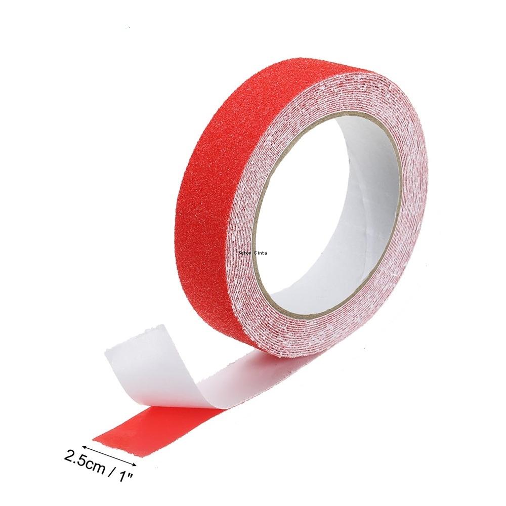 

25 мм*5 м красная противоскользящая лента для сцепления, нескользящие полоски для захвата, водонепроницаемая нескользящая наклейка для протектора, предупреждающая о безопасности, для самоката красный