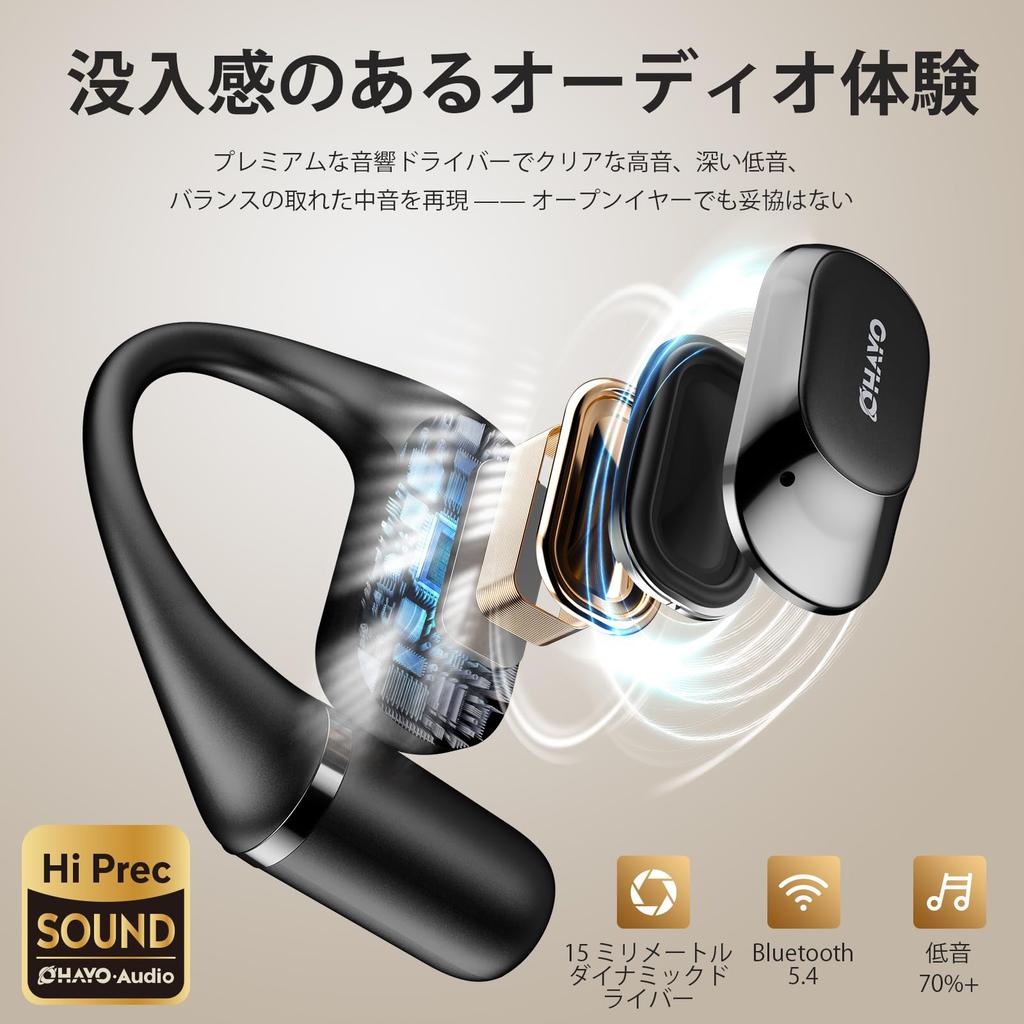 OHAYO Wireless Bluetooth Up To 40 Hours of No Ear IPX6 Air ENC Noise Automatic with No Sound Separate Left and Right LED Charging Case Included