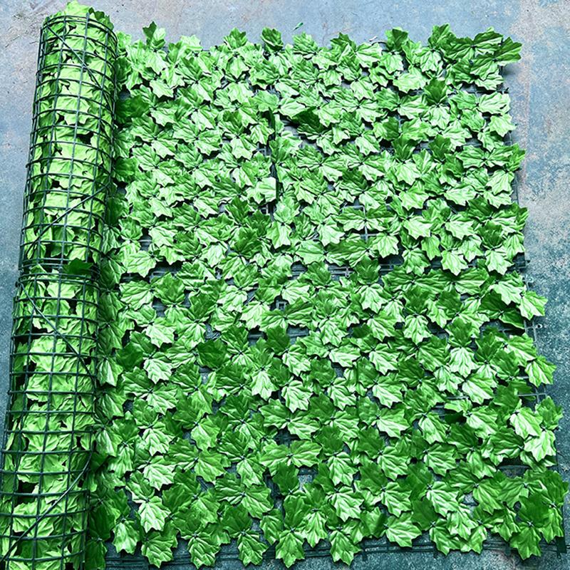 

0.5mx1m Light Green Maple Leaf Privacy Fence Screen Artificial Plant Hedges for Outdoor Garden Decor A
