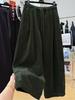 Women's Wide-Leg Corduroy Pants - Elastic Waist, Velvet-Lined, Casual Straight Cut for Autumn/Winter.