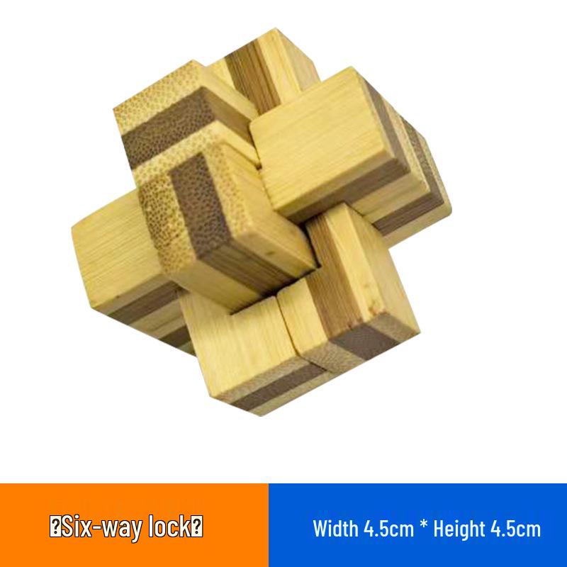 Bamboo Educational Toy: Luban Kongming Round Ball Lock – Disassembly & Assembly Puzzle Building Blocks