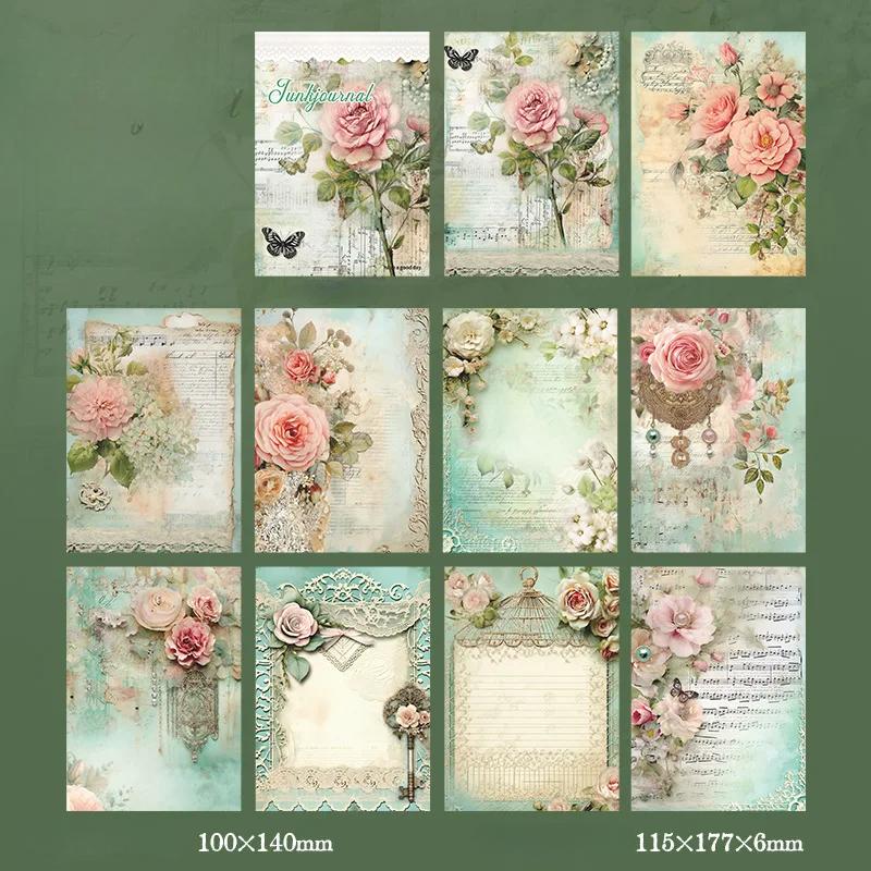 

30 шт./лот Винтажные цветы INS Растения Декоративная бумага ручной работы DIY Скрапбукинг Креативность Фоновая бумага