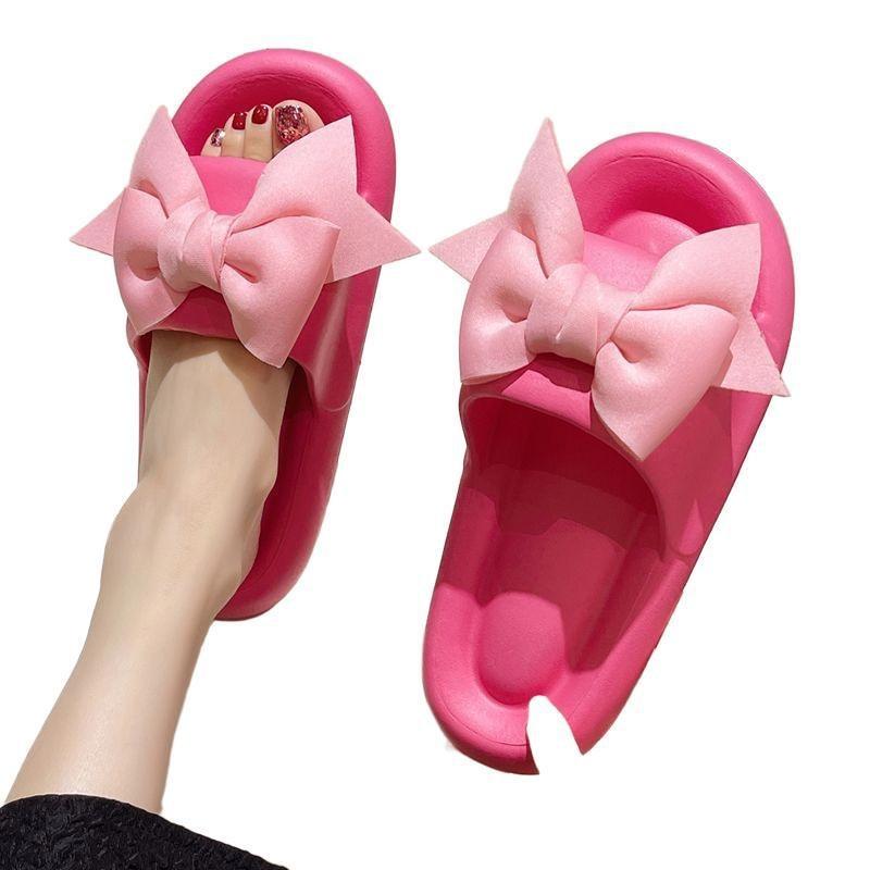 Roztomilé pantofle s mašlí dámské letní nošení trendy móda plážové vysoce kvalitní silná podrážka chladivé pantofle