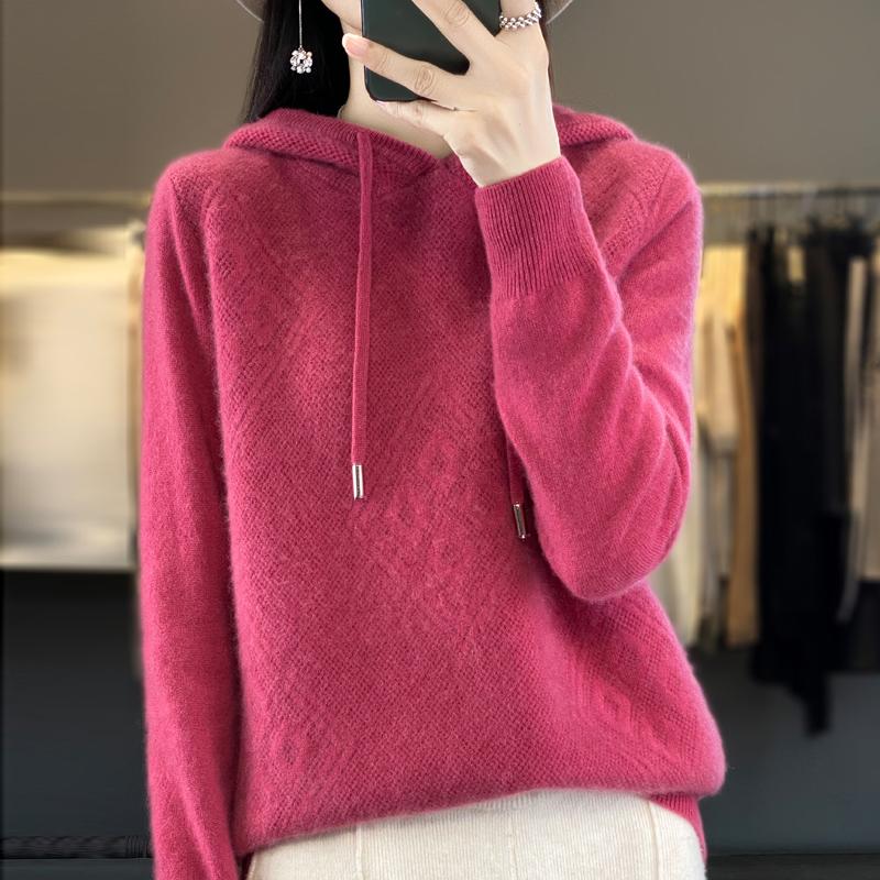 Women Knitted Hoodie Sweater MODERN NEW SAGA Winter Knitted Pullover Sweatshirt Autumn Soft Warm Wool Sweaters Female Jumper Knit Top