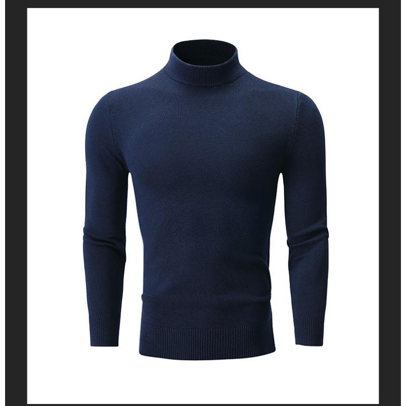 Men S Half Turtleneck Knit Sweater Solid Color Casual Spring Autumn