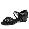 Kinder Mädchen Leder Latein Tanzschuhe Weiche Sohle Modern Social Gesellschaftstanzschuhe Salsa Tango Niedriger Absatz 3.5cm