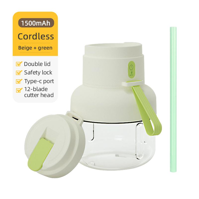 Portable Rechargeable Juicer Cup with Straw USB Charging 12-Blade Stainless Steel Cutter Ideal for Fresh Juice Anywhere