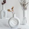 Handmade European Dried Flower Arrangement in Irregular Ceramic Vase for Living Room Decor