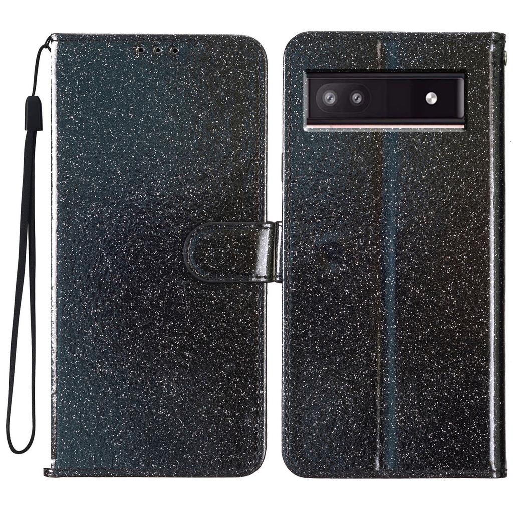 For Google Pixel 9a Wallet Case Glitter Anti-Scratch Leather Phone Cover Stand