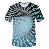 Summer Round Neck 3D Creative Vision Print Top Fashionable Casual Short Sleeved Men's T-shirts